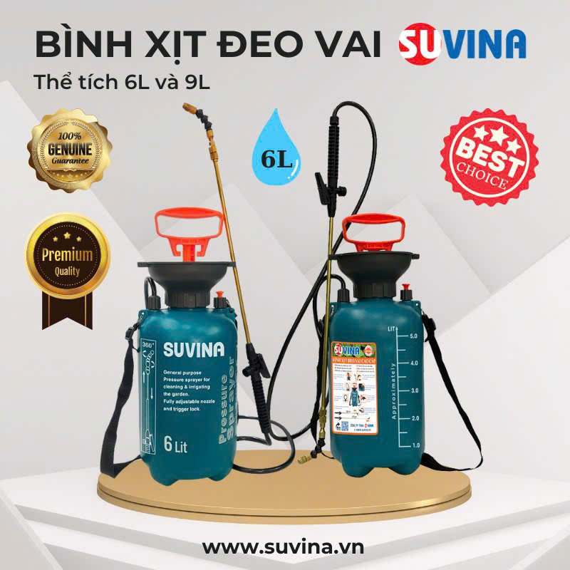 Bình phun sương SUVINA 6L vòi xoay 180 độ