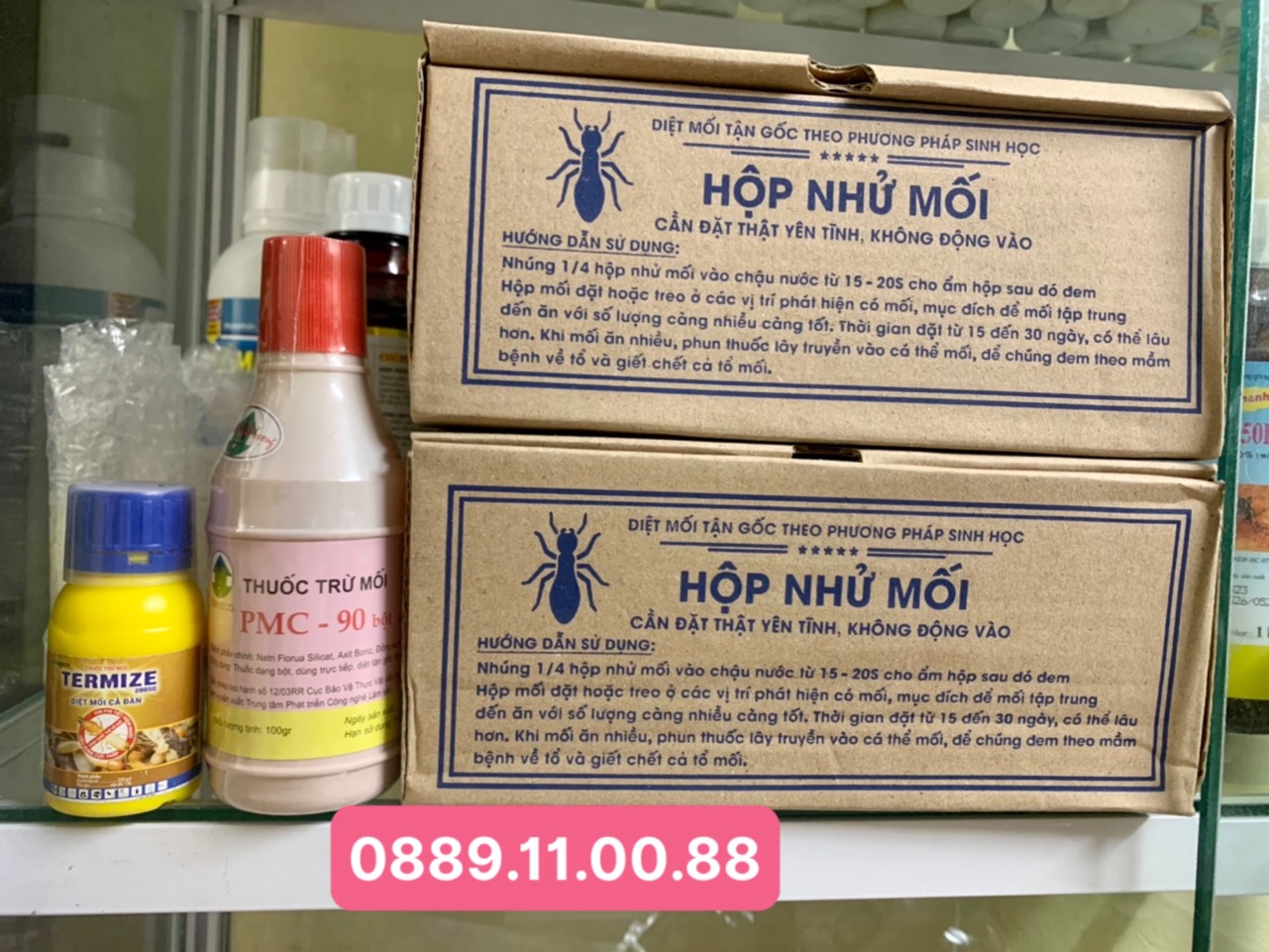 Bộ sản phẩm Diệt Mối Tận Gốc(2 hộp nhử + 1 lọ PMC 100gram + 1 lọ thuốc mối Termize 50ml)