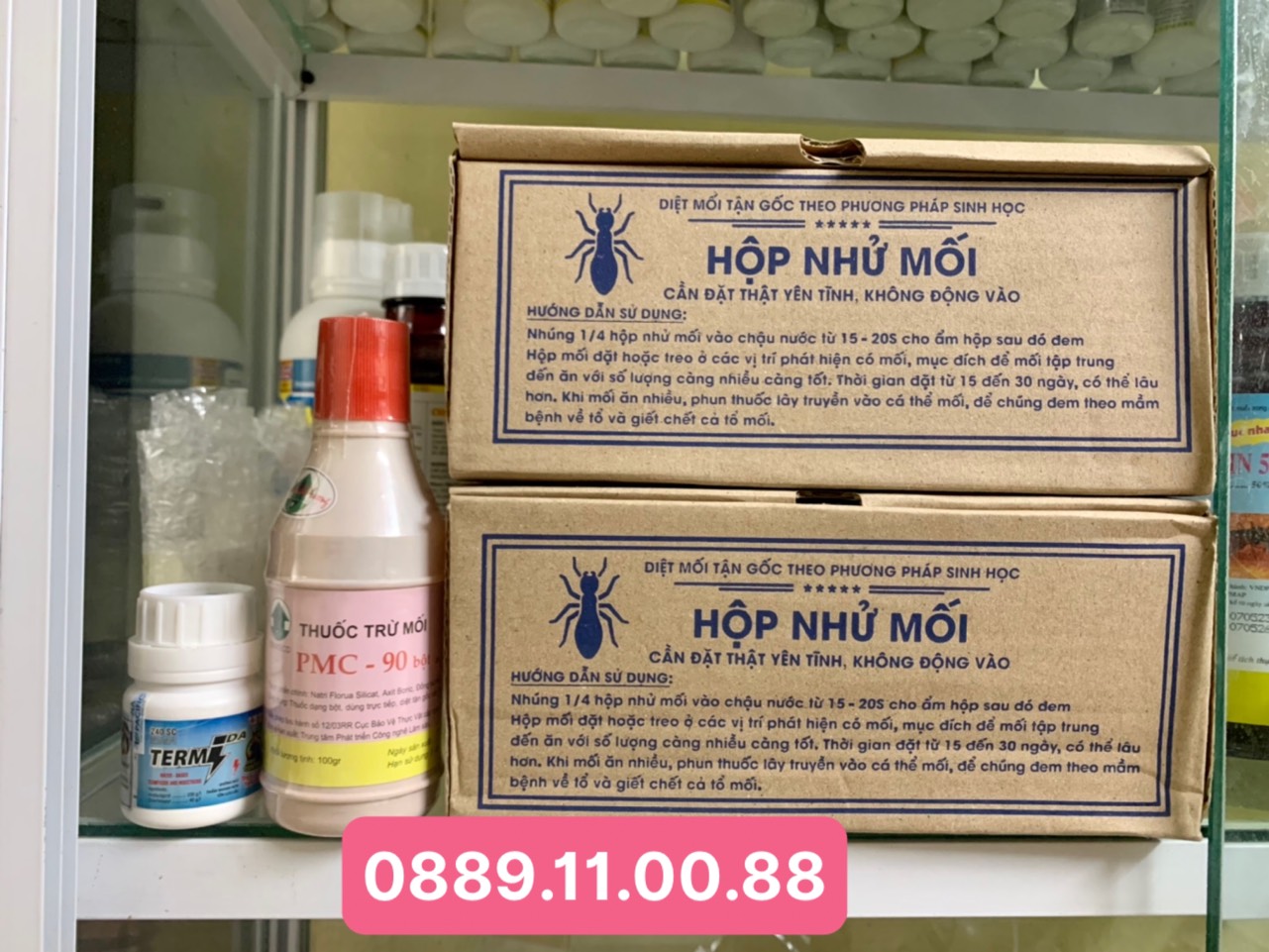 Bộ sản phẩm Diệt Mối Tận Gốc 2 (2 hộp nhử + 1 lọ PMC 100gram + 1 lọ thuốc mối Termida 50ml)