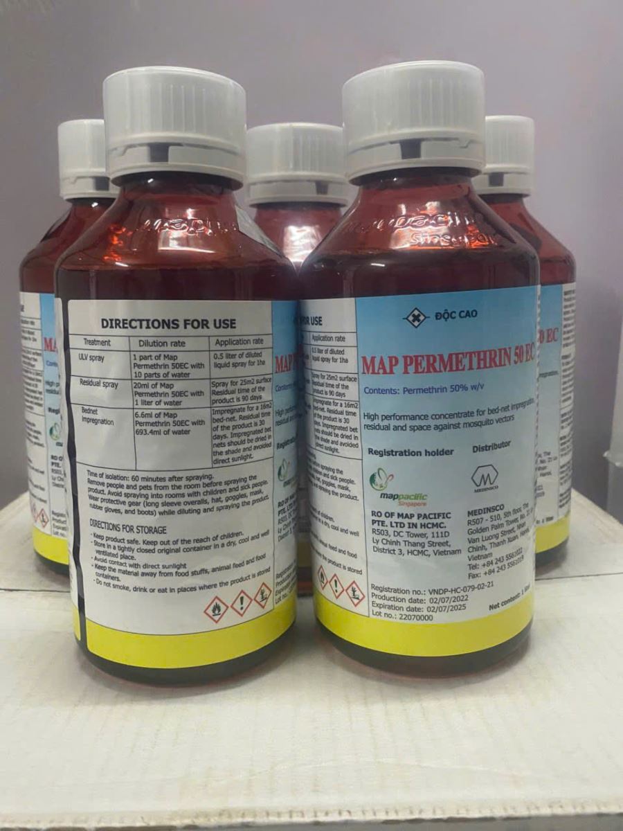 Thuốc muỗi Map Permethrin 50 EC NHẬP KHẨU ÚC- CHAI 1 LÍT